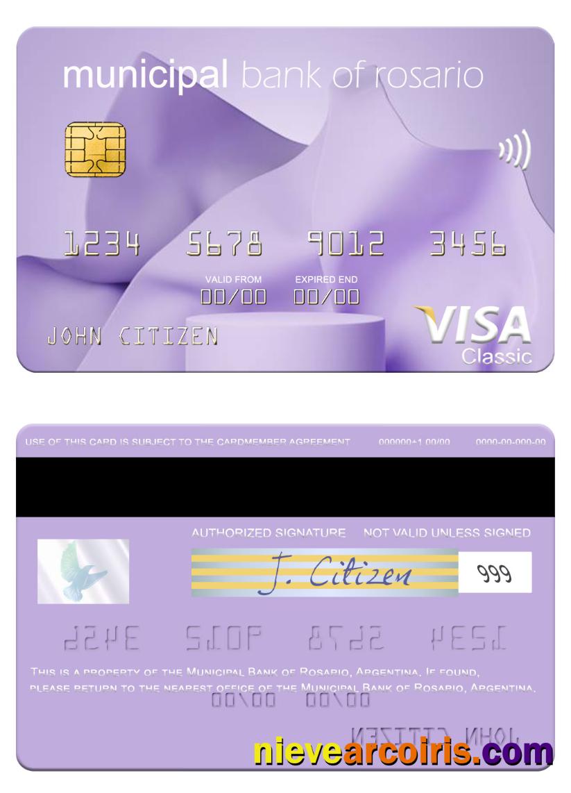 Argentina Municipal Bank of Rosario visa card